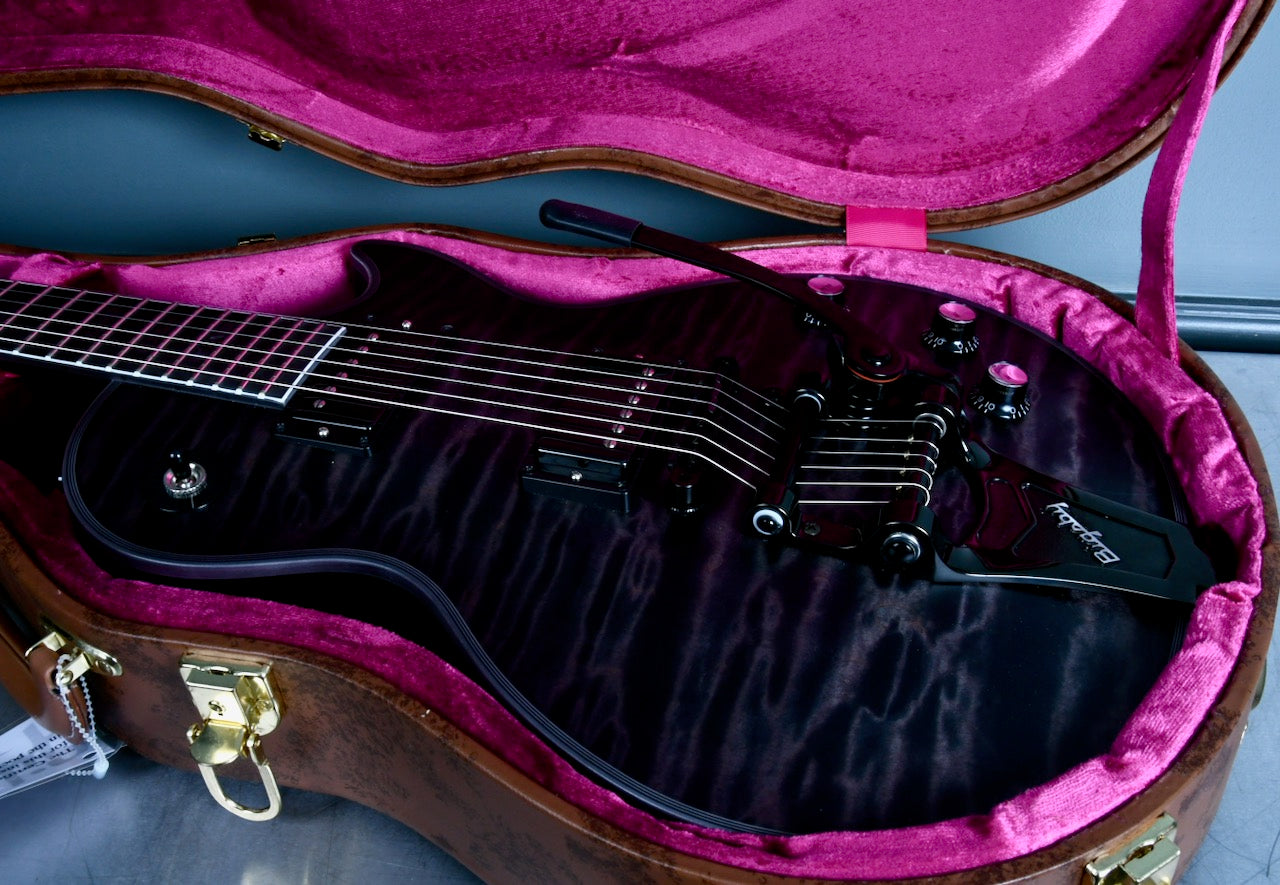 2017 Gibson Custom Shop Les Paul Dark Knight Satin Trans Black Quilt