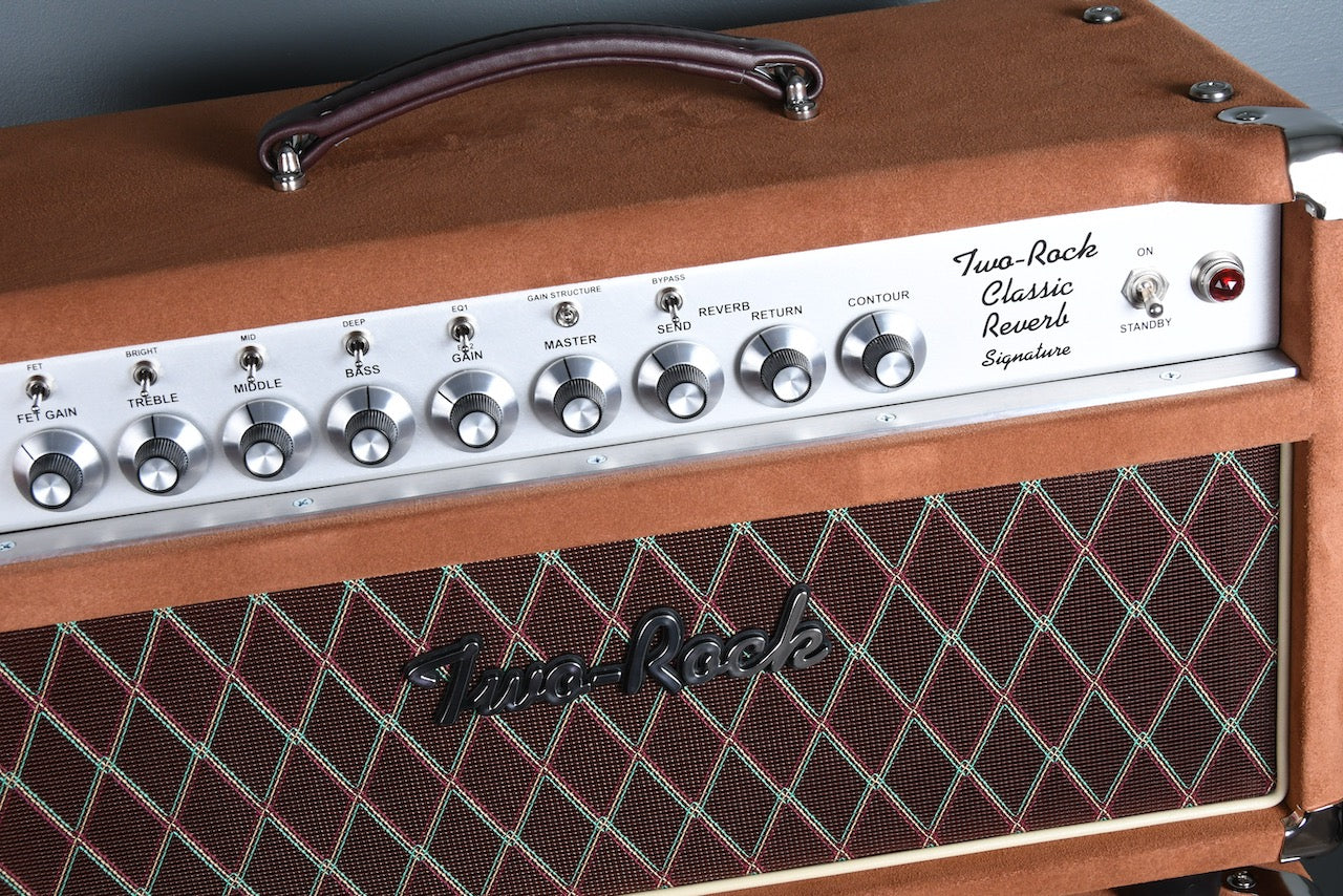 2020 Two Rock Classic Reverb 100/50 Watt Head & 2x12 Set Tobacco Suede Vox Cloth