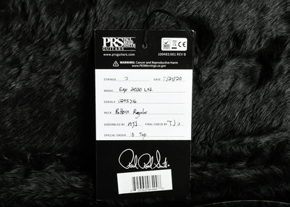 2020 Experience PRS 509 Grey Black 10 Top & Flamed Maple Neck/Ebony Board