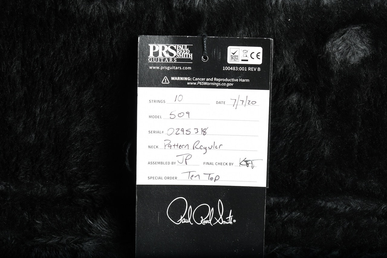 2020 Experience PRS 509 Grey Black 10 Top & Flamed Maple Neck/Ebony Board