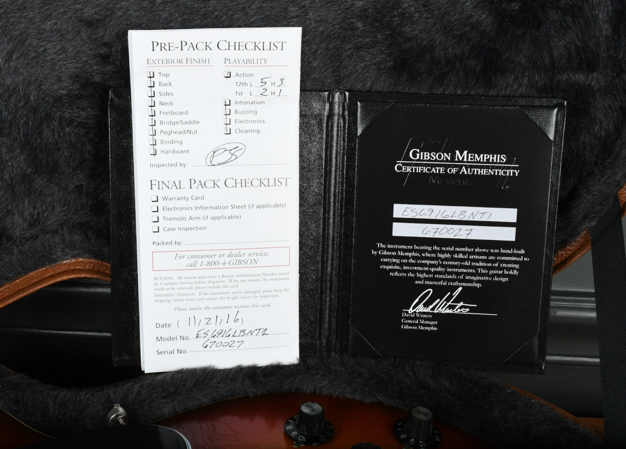 2016 Gibson Memphis Late Sixties ES-335TD, Light Burst