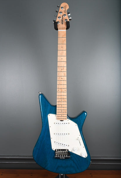 2011 Ernie Ball Music Man Albert SSS Tremolo Transparent Blue