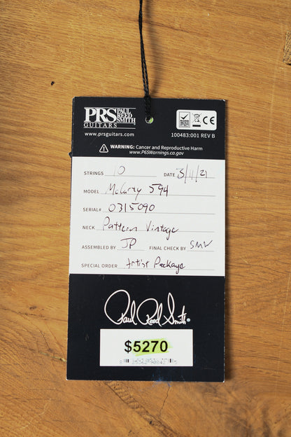 2021 Paul Reed Smith PRS McCarty 594 Artist Dark Cherry Sunburst