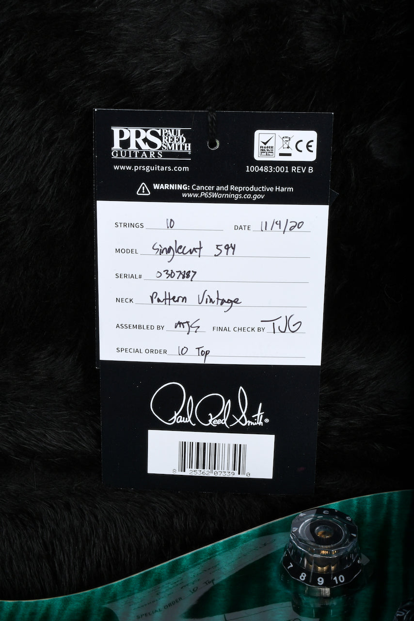 Paul Reed Smith PRS McCarty Singlecut 594 10 Top *Custom Color* Turquoise