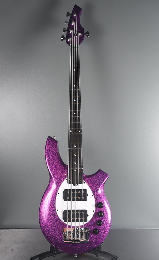 2019 Ernie Ball Music Man Bongo 5 Fuschia Sparkle
