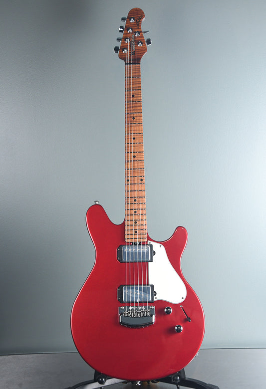 2019 Ernie Ball Music Man James Valentine Signature Guitar w/Trem, Roasted Maple Neck. Husker Red
