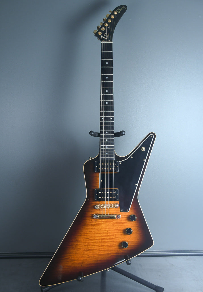 1982 Gibson Explorer E2 Tobacco Sunburst Flame Top – Watchtower