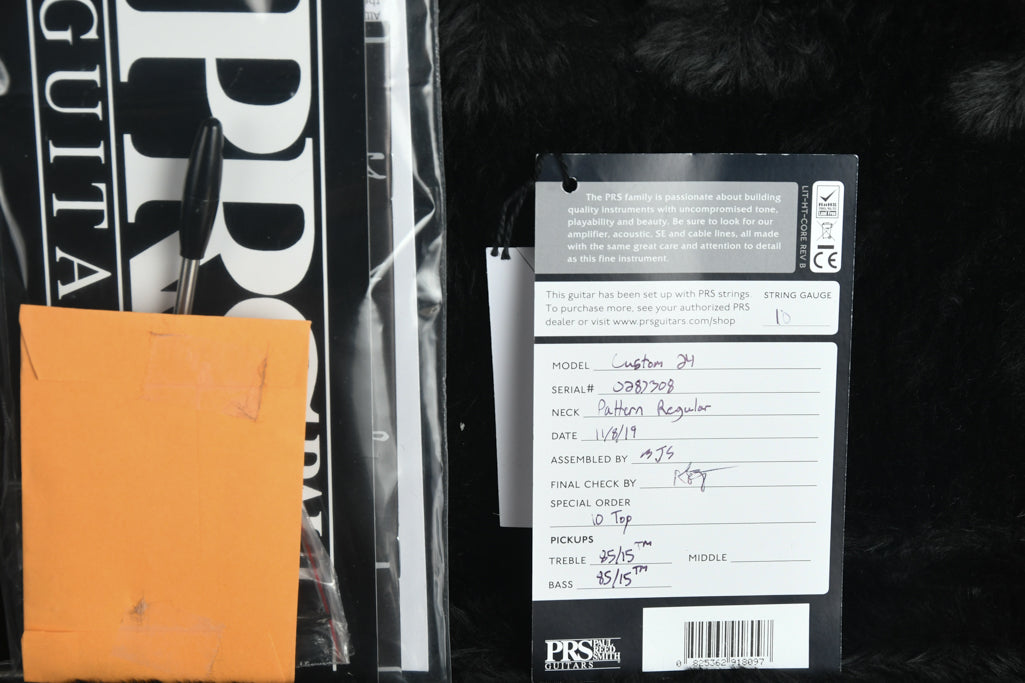 PRS Custom 24 Fire Red Burst 10 Top