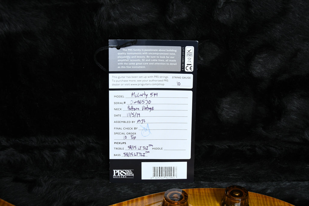 PRS McCarty 594 McCarty Sunburst 10 Top