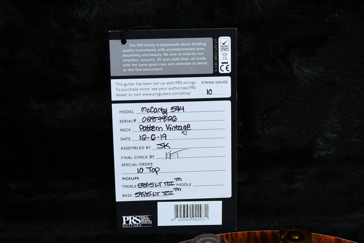 PRS McCarty 594 Orange Tiger 10 Top