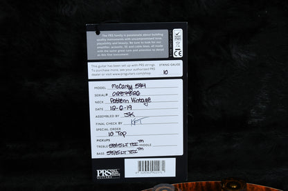 PRS McCarty 594 Orange Tiger 10 Top