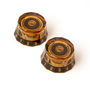 PRS Knobs (2), Lampshade, Amber with Black #'s