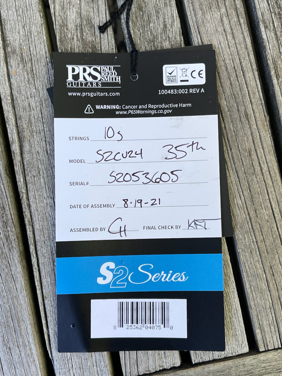 Paul Reed Smith PRS S2 35th Anniversary Custom 24 *Custom Color* Black