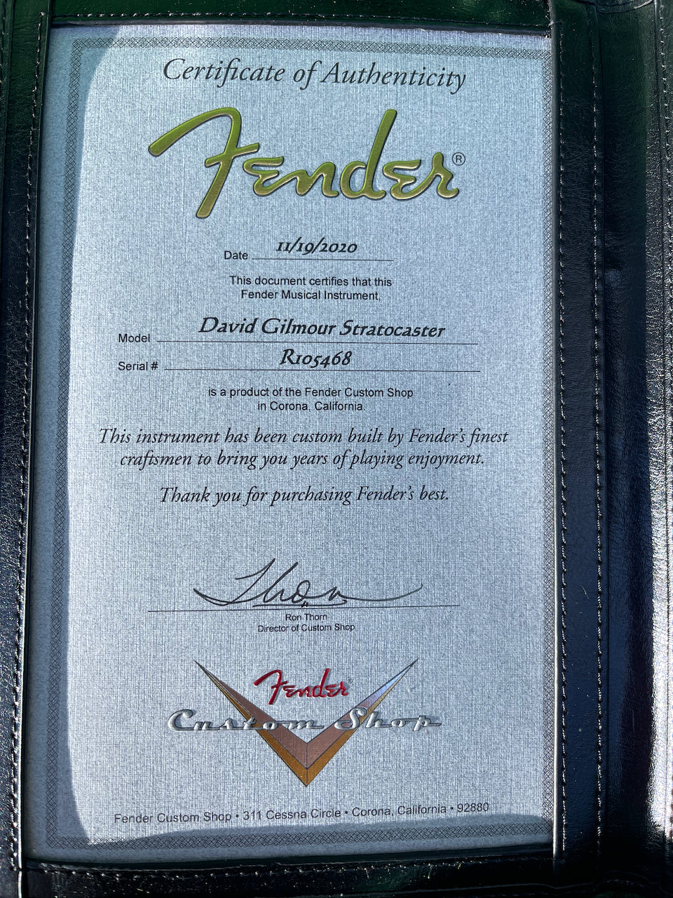 2020 Fender Custom Shop David Gilmour Black Stratocaster Relic