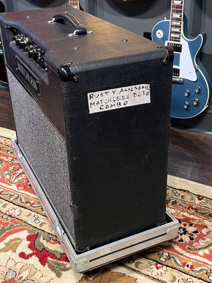 1995 Matchless DC30 2x12 Combo Black with Road Case. Sampson Era. Rusty Anderson's amp