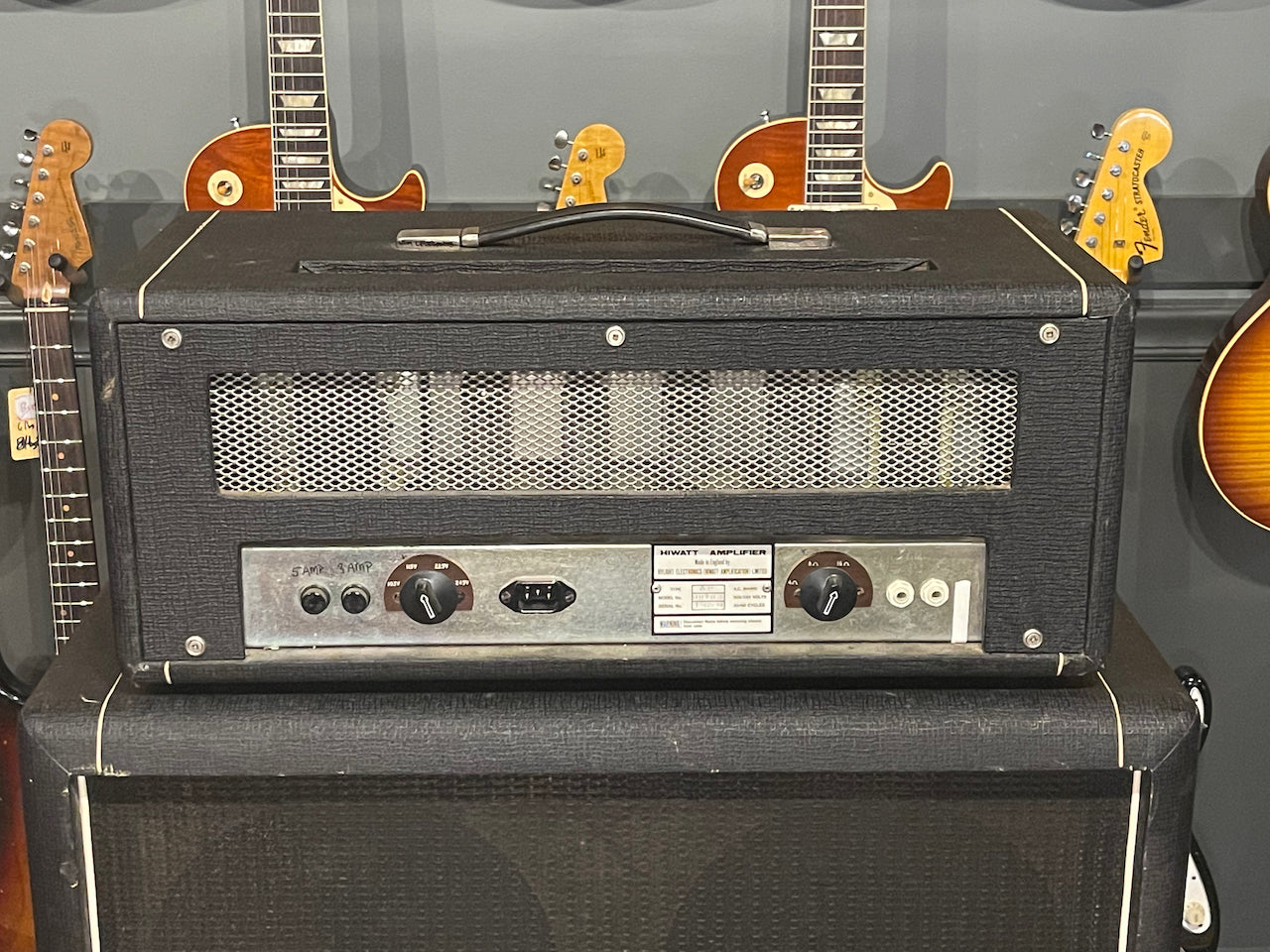 1979 HiWatt Custom 100 & 1973 HiWatt 4x12 Cabinet Black Tolex