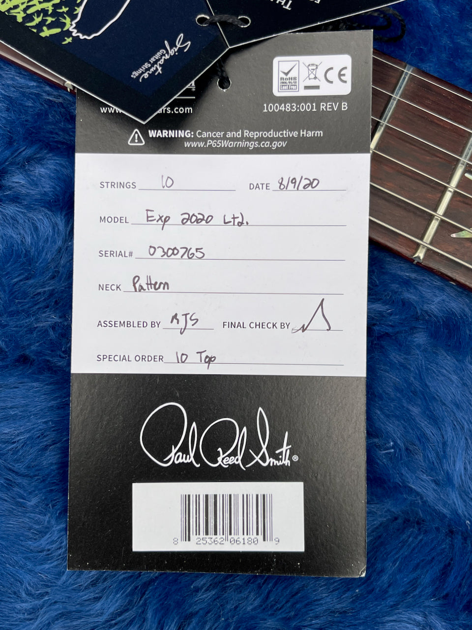 2020 Experience PRS Modern Eagle V *Custom Color* River Blue Burst