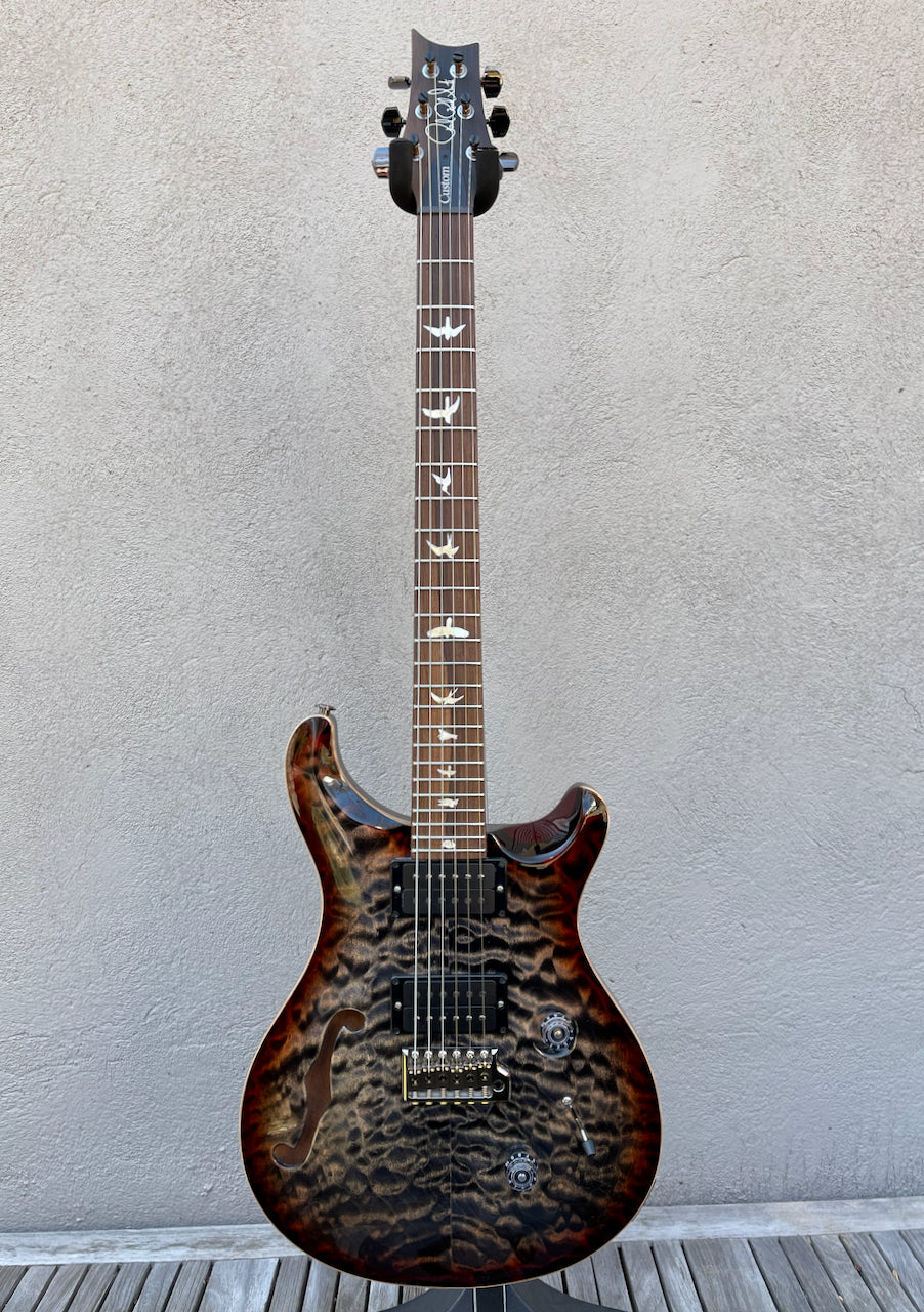 2021 Paul Reed Smith PRS Wood Library Custom 24 Semi Hollow Charcoal Cherry Wrap