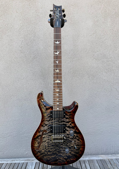 2021 Paul Reed Smith PRS Wood Library Custom 24 Semi Hollow Charcoal Cherry Wrap