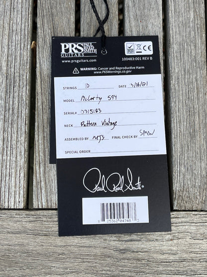 Paul Reed Smith PRS McCarty 594 Faded Blue Wrap Burst