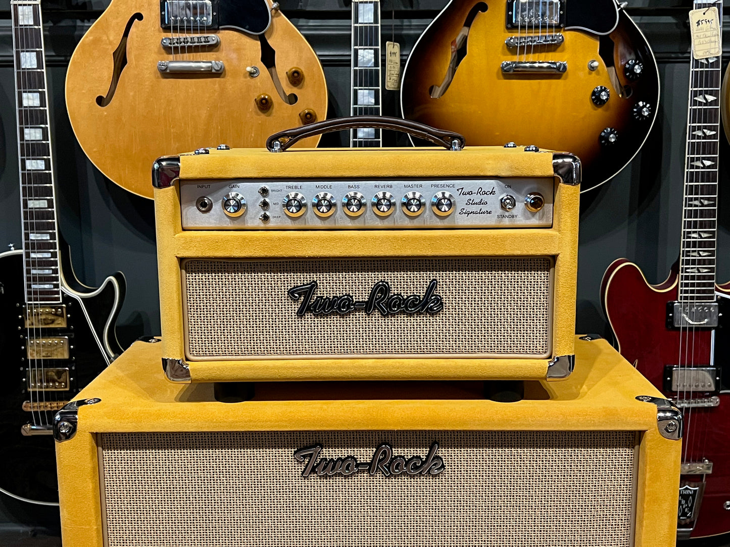 Two Rock Studio Signature Head & 1x12 Cabinet Gold Suede with Cane Grill