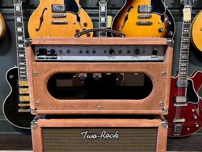 Two Rock TS-1 50 Watt Head & 1x12 Closed Back Set Tobacco Suede & Oxblood/Stripe Grill