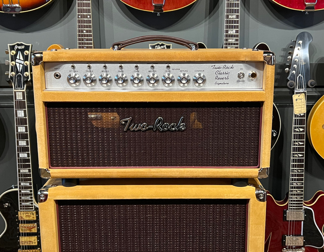 Two Rock Classic Reverb Signature 100/50 Watt Head Buckskin Suede Oxblood Grill