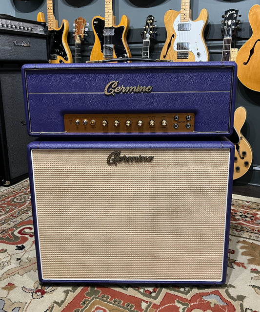 Germino Classic 45 Master Volume & Style II 2x12 Cabinet Purple Tolex