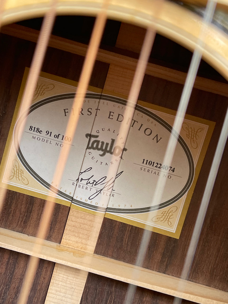 2014 Taylor 818-E First Edition #91 of  100 Natural