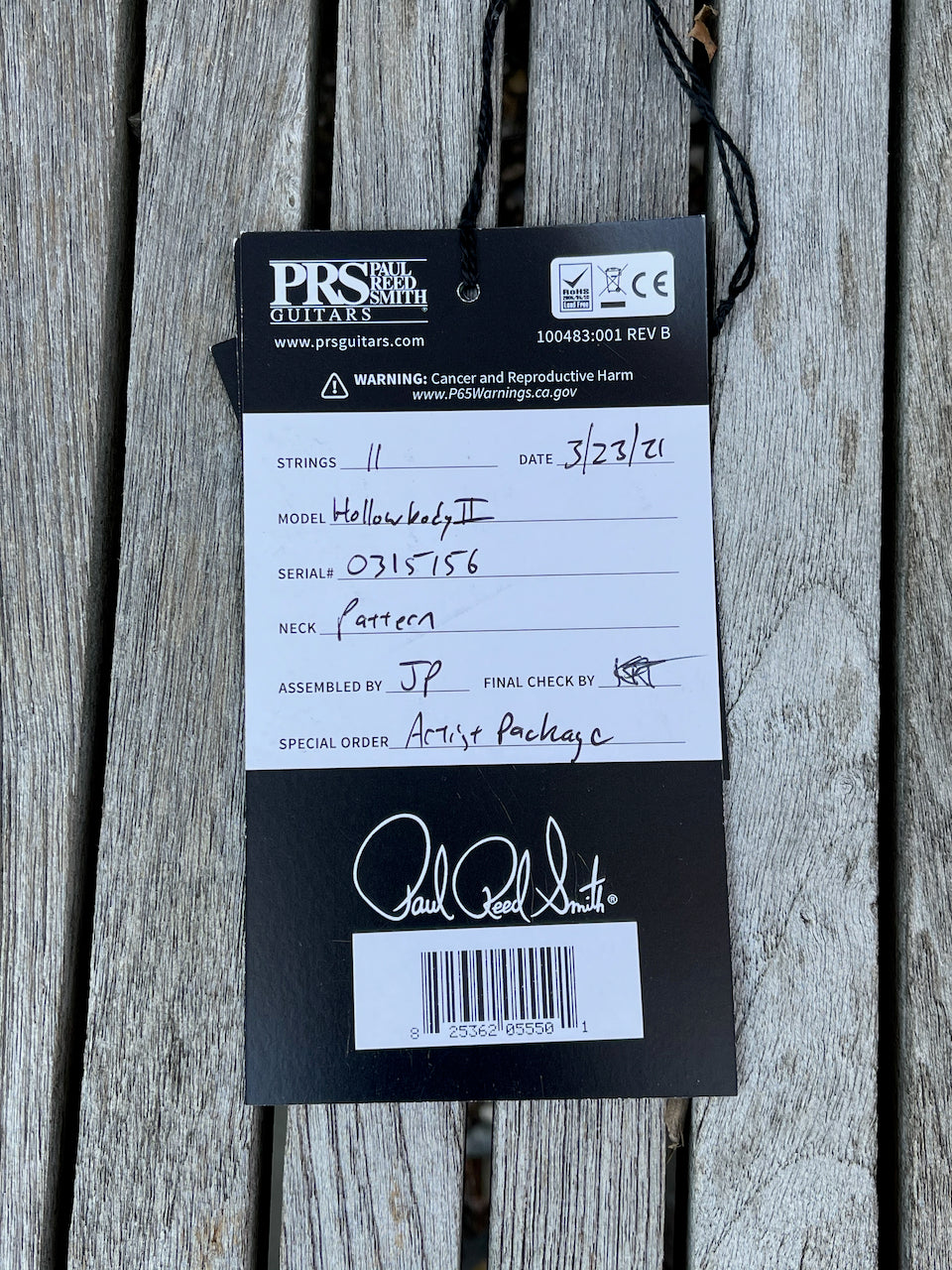 Paul Reed Smith PRS Hollowbody II Piezo Artist Faded Whale Blue