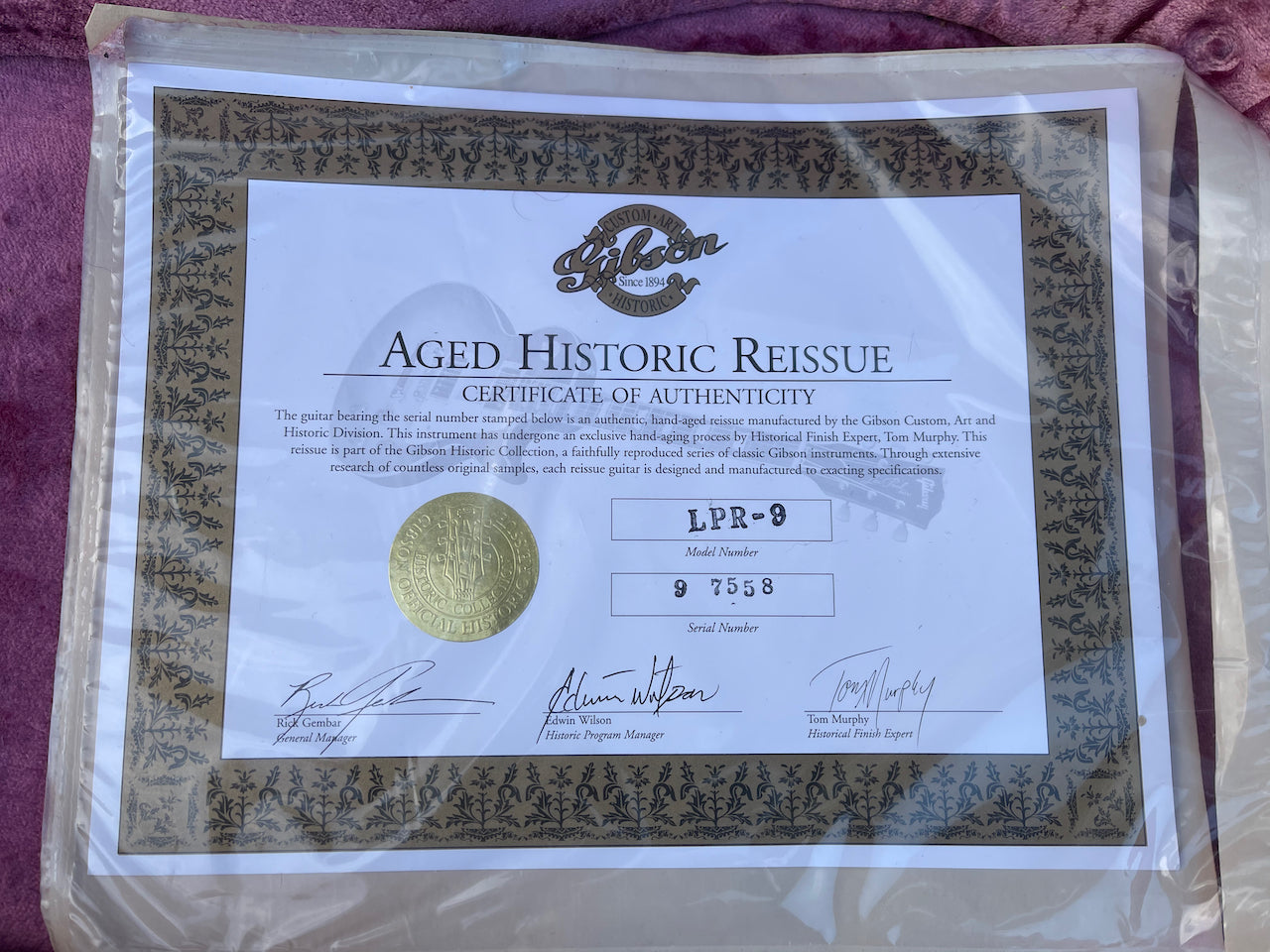 2007 Gibson '59 Les Paul Tom Murphy Aged Yamano Sunrise Teaburst