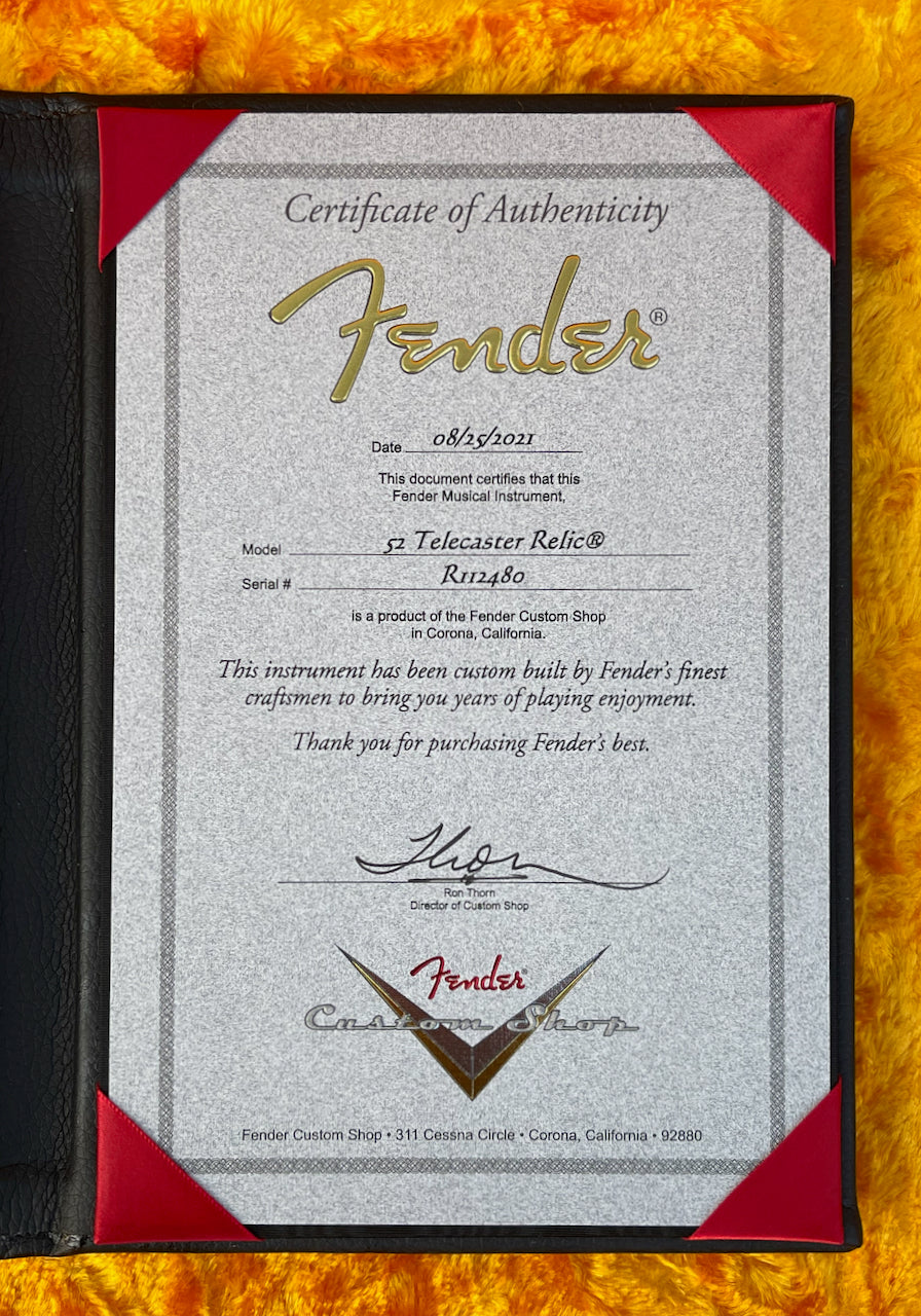 2021 Fender Custom Shop 1952 Telecaster Heavy Relic Vintage White Blonde