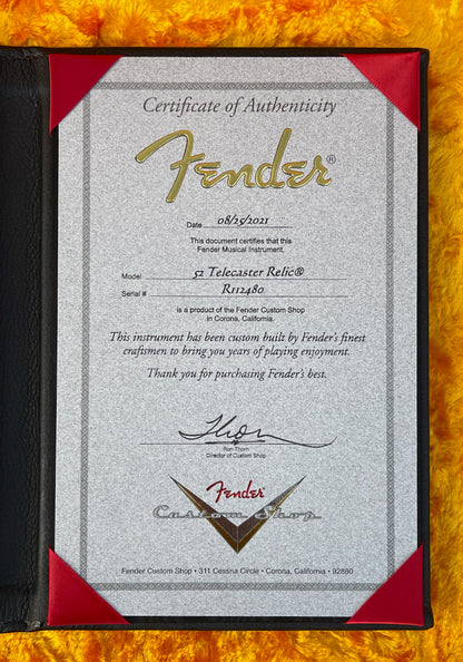 2021 Fender Custom Shop 1952 Telecaster Heavy Relic Vintage White Blonde