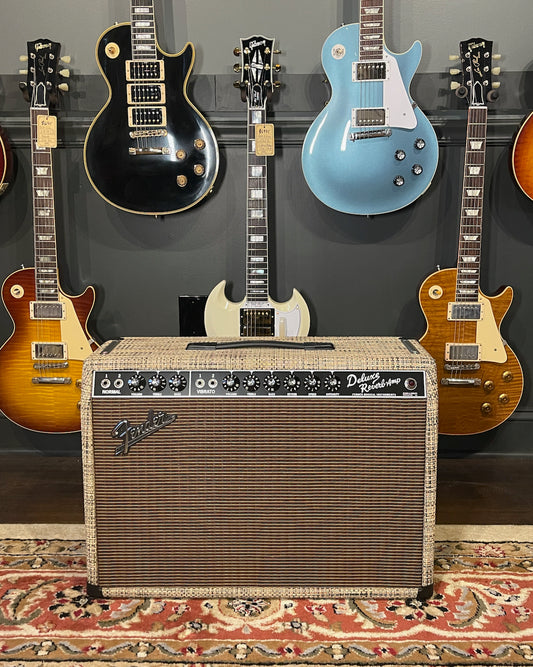 2020 Fender Limited Edition '65 Deluxe Reverb Chilewich Bark w/Celestion Ruby Alnico Speaker