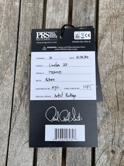 Paul Reed Smith PRS Custom 22 Autumn Sky Artist Package