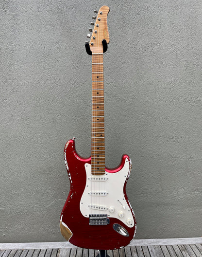 2019 Xotic XSC-1 Heavy Aged Candy Apple Red & Mastergrade Roasted Maple Neck