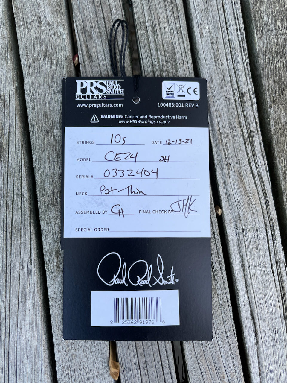 Paul Reed Smith PRS CE 24 Semi Hollow *Custom Color* Smoked Purple Burst Black Wrap
