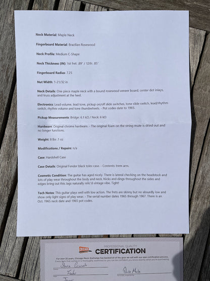 1965 Fender Jaguar Sunburst OHSC