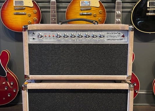 Amplified Nation Bombshell Overdrive 50 Watt Head & 1x12 Cabinet Dogwood Suede/Black Sparkle