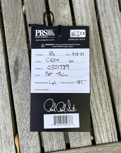 Paul Reed Smith PRS CE 24 Semi Hollow *Custom Color* Eriza Verde Wrap