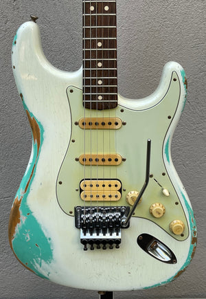 2013 Fender Custom Shop Heavy Relic 1960 Stratocaster LTD Floyd Rose White Lightning/Surf Green