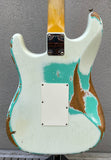 2013 Fender Custom Shop Heavy Relic 1960 Stratocaster LTD Floyd Rose White Lightning/Surf Green