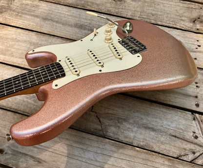 NEW Danocaster Double Cut Pink Champagne Sparkle with Rocketfire 60s pickups