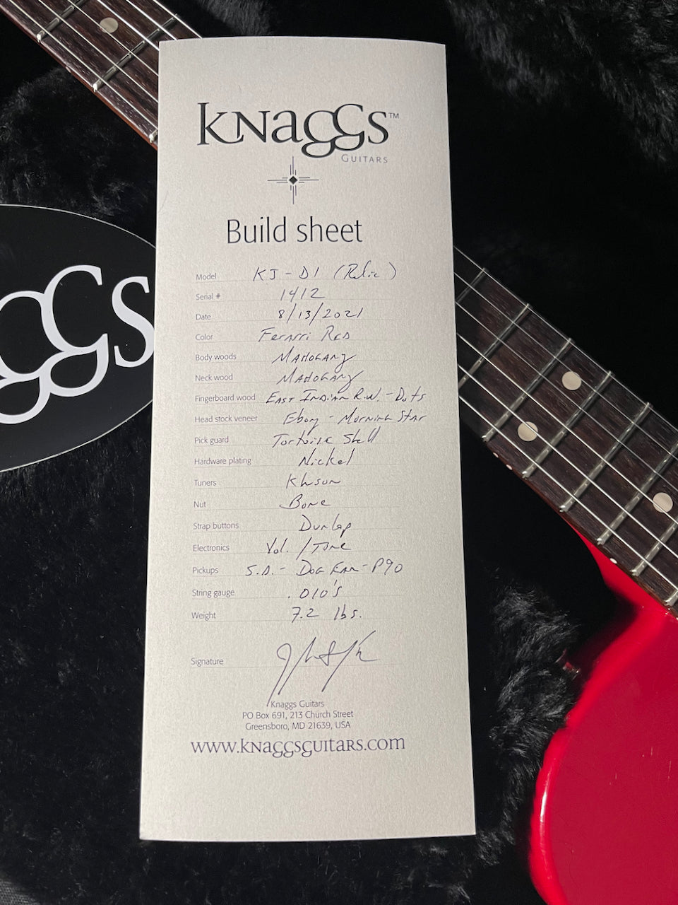 2021 Knaggs Kenai J Ferrari Red Relic Signed