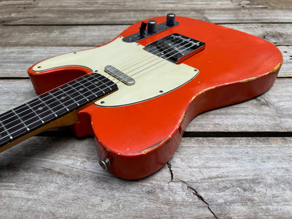 NEW Danocaster Single Cut Faded Fiesta Red
