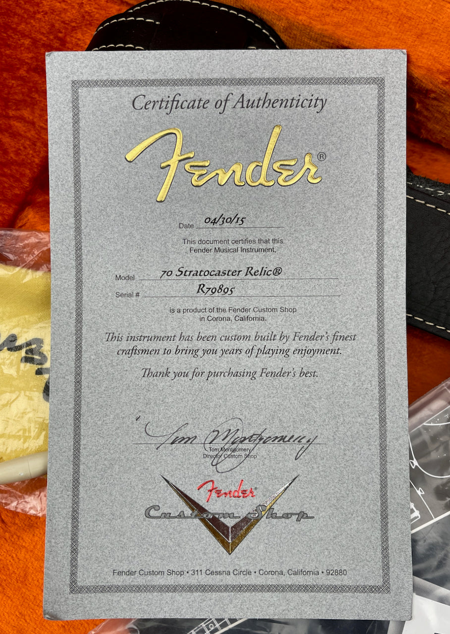 2015 Fender Custom Shop 1970 Stratocaster light Relic Black, Josefina pickups