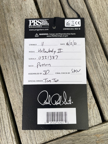 2021 Paul Reed Smith PRS Hollowbody II Piezo 10 Top Fire Red