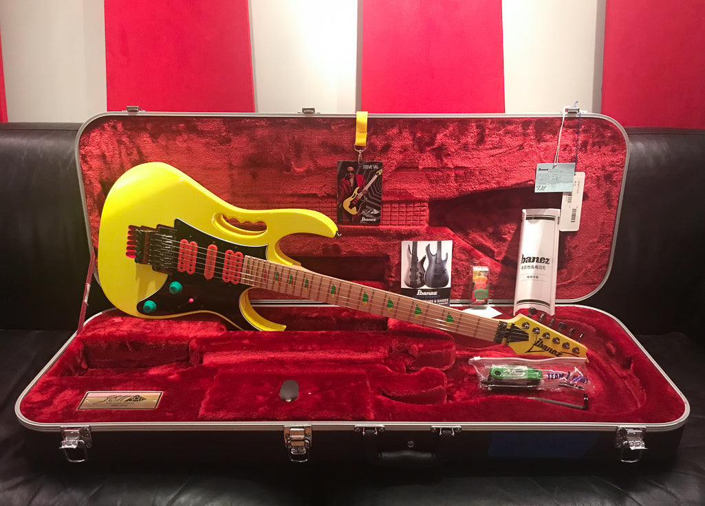 2017 Ibanez Steve Vai JEM777 30th Anniversary Desert Sun Yellow OHSC