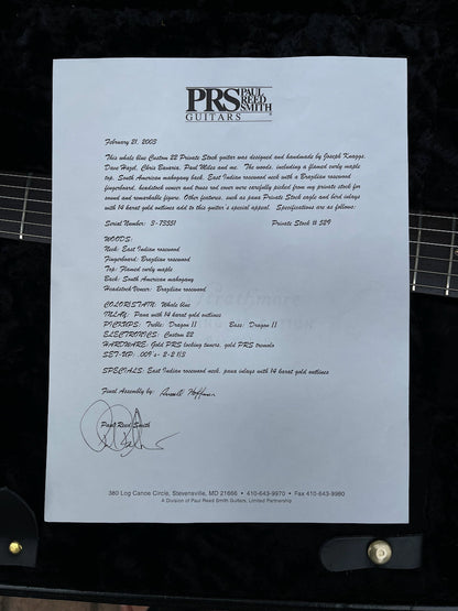 2003 Paul Reed Smith PRS Private Stock #529 Custom 22 Whale Blue