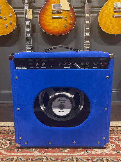 Amplified Nation Bombshell Overdrive 50 Watt EL34 Version 1x12 Combo Royal Blue Suede/Wheat